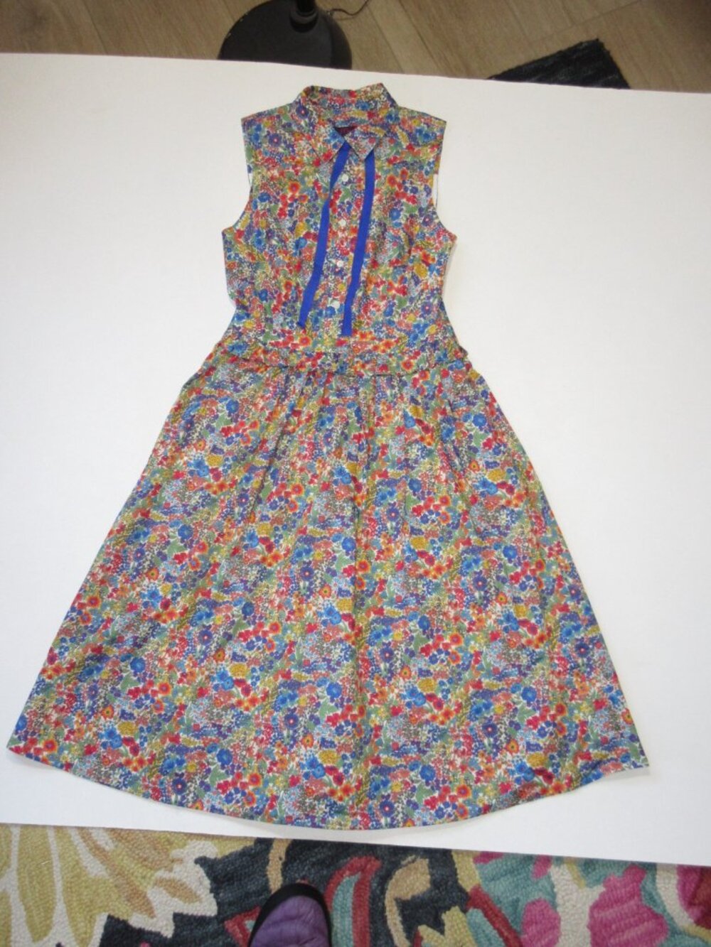 NWT J.Crew Removable Necktie Shirt-dress in Liberty Margaret Annie Print Dress 6 - Picture 7 of 10